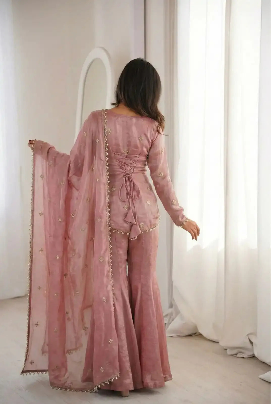 Fandy Silk Bitswork Palazzo Set