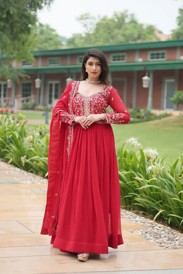 Alia Cut Gown with Dupatta – Sequin & Zari Embroidery