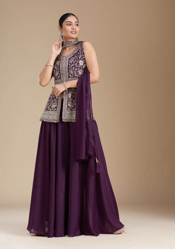 Georgette Embroidered Sharara Set