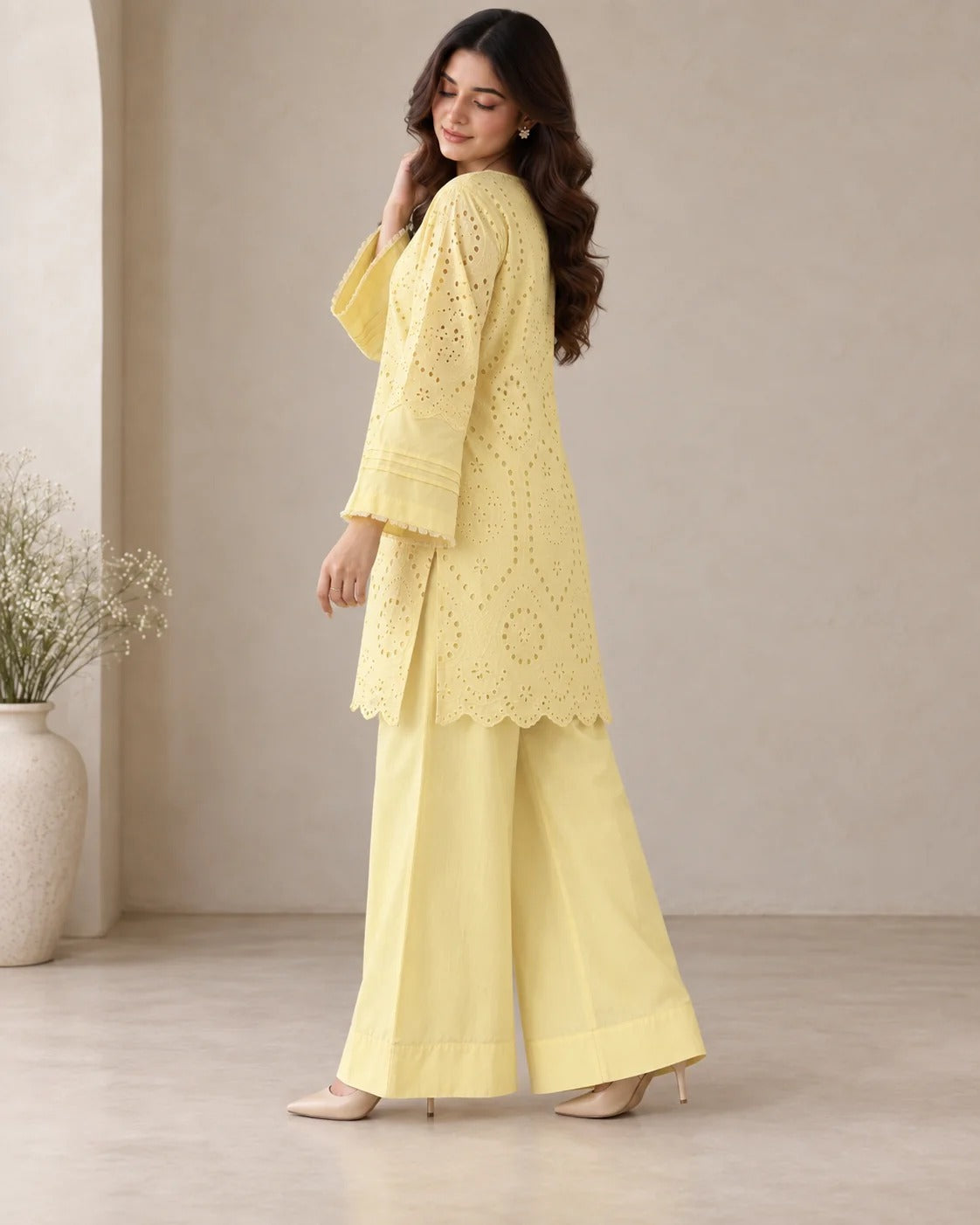 Lemonade Embroidery Cotton Co-Ord Set