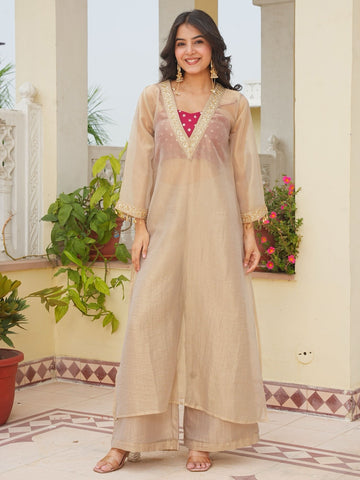 Golden Tissue Sequin Kurta Set