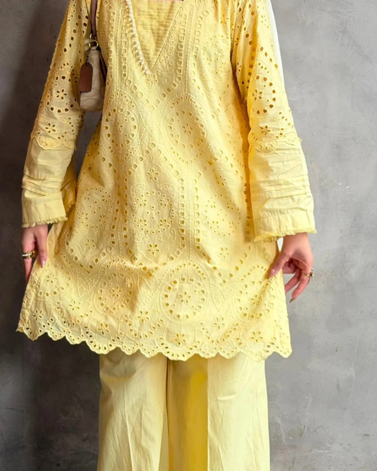 Lemonade Embroidery Cotton Co-Ord Set