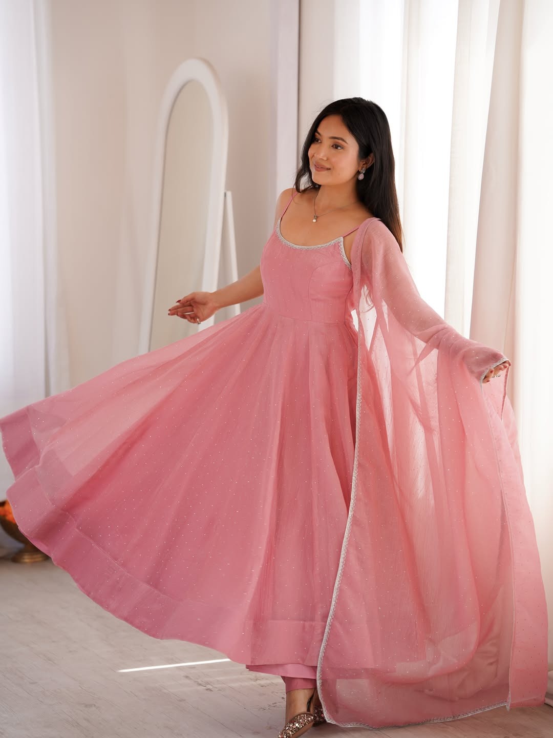Crunchy Chanderi Lace Dress Set