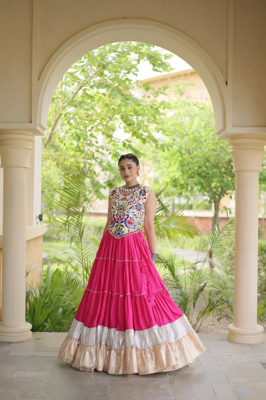 Kutchi Work Lehenga Set for Navratri with Peacock Embroidery | Chicorawear