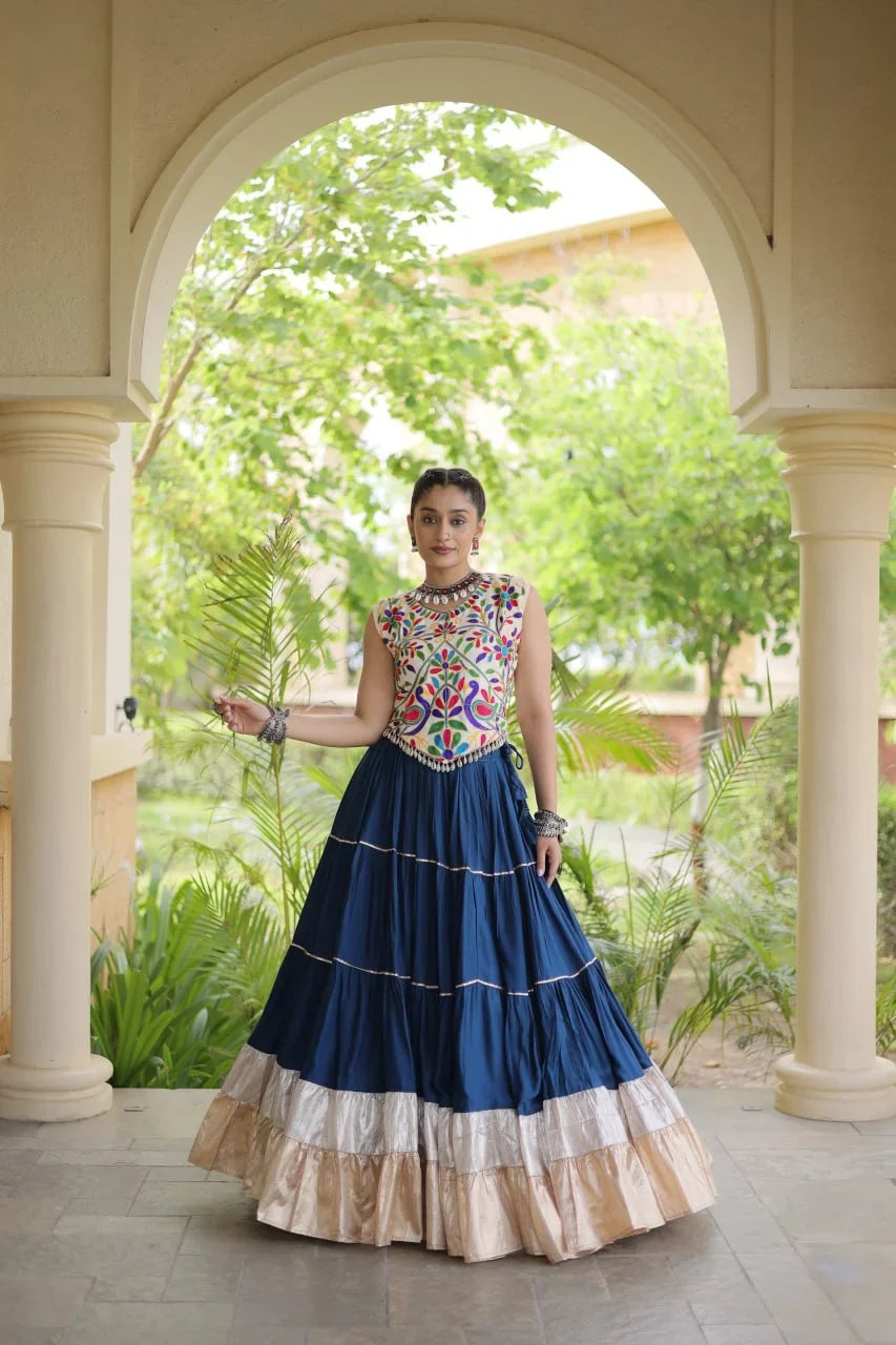 Kutchi Work Lehenga Set for Navratri with Peacock Embroidery | Chicorawear