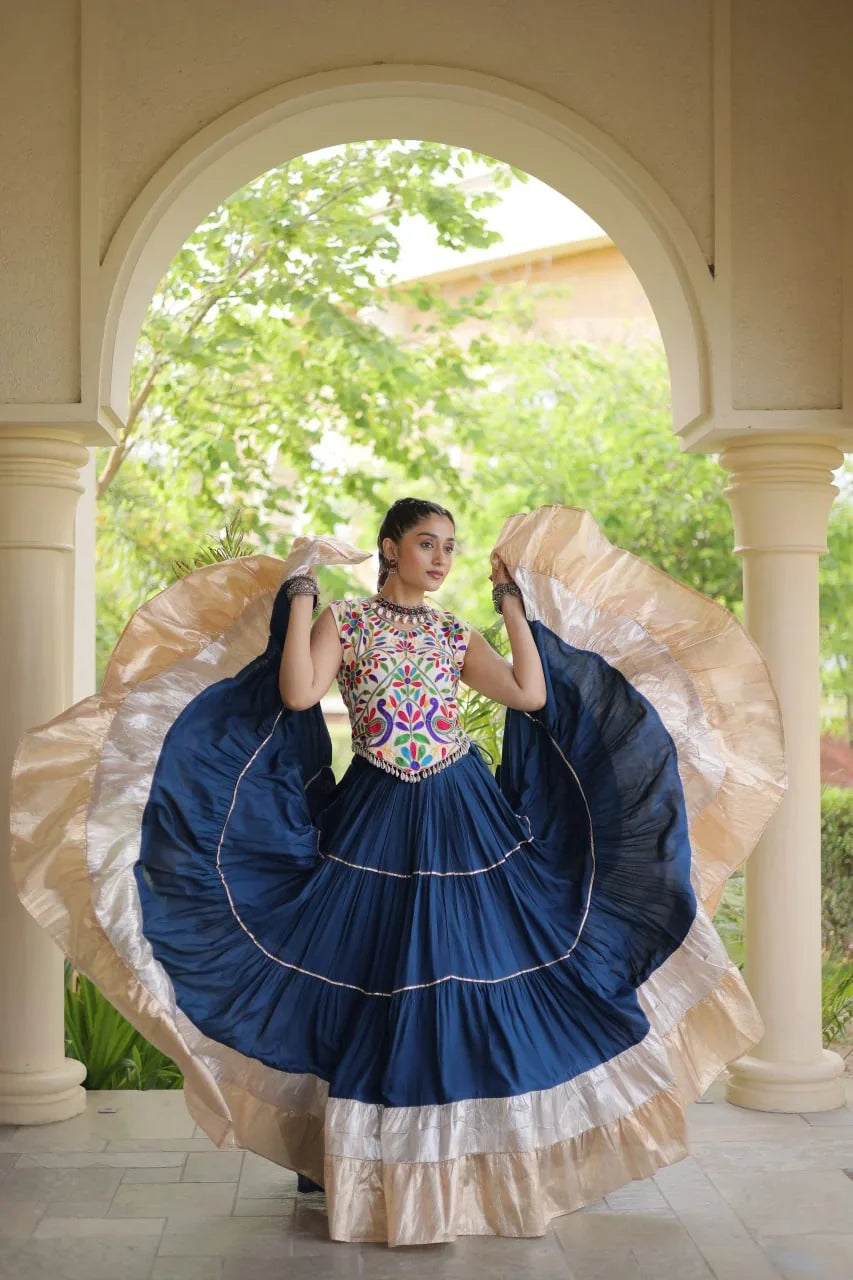 Kutchi Work Lehenga Set for Navratri with Peacock Embroidery | Chicorawear