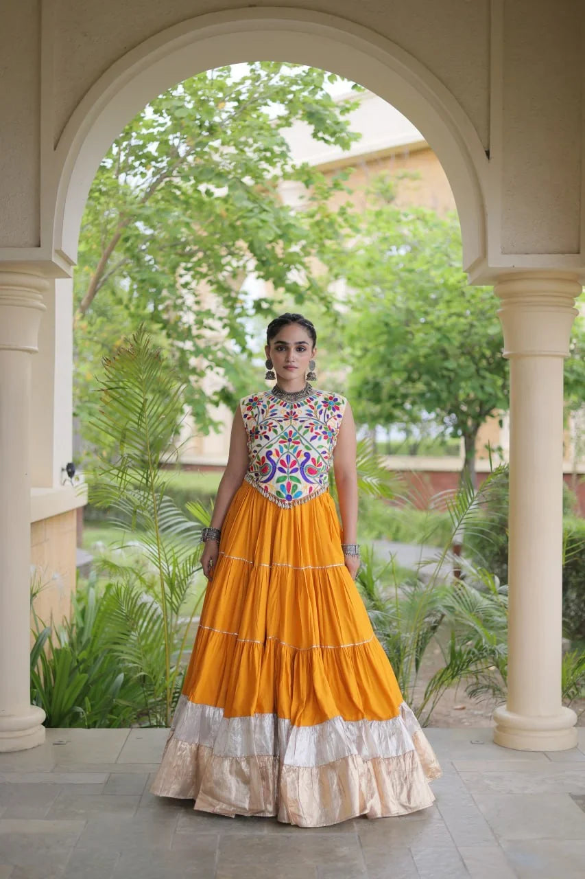 Kutchi Work Lehenga Set for Navratri with Peacock Embroidery | Chicorawear