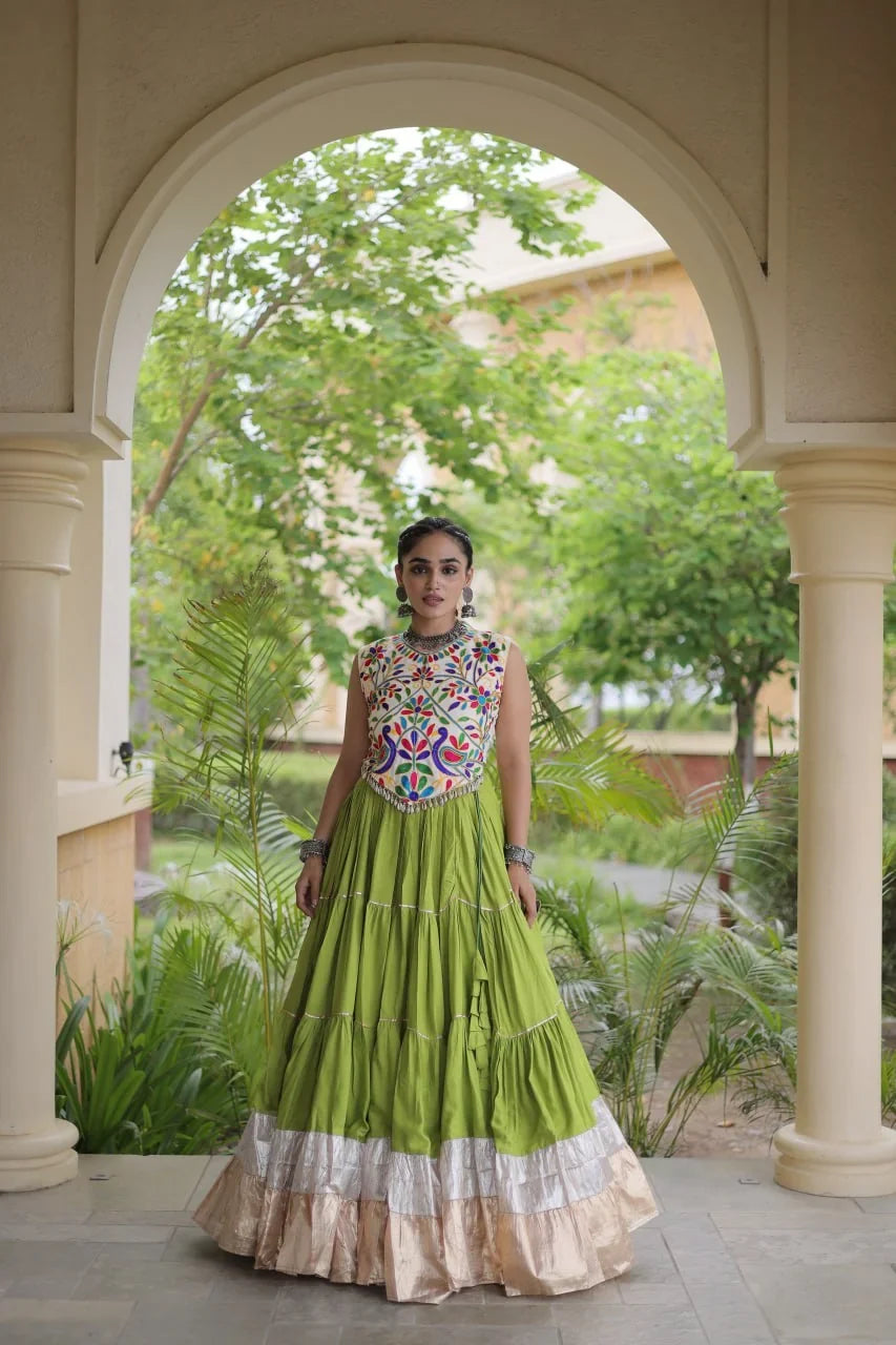 Kutchi Work Lehenga Set for Navratri with Peacock Embroidery | Chicorawear