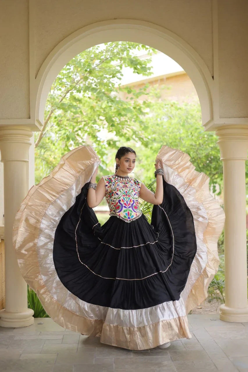 Kutchi Work Lehenga Set for Navratri with Peacock Embroidery | Chicorawear