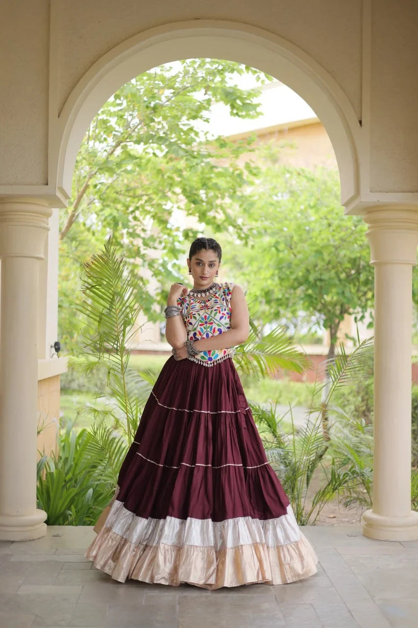 Kutchi Work Lehenga Set for Navratri with Peacock Embroidery | Chicorawear
