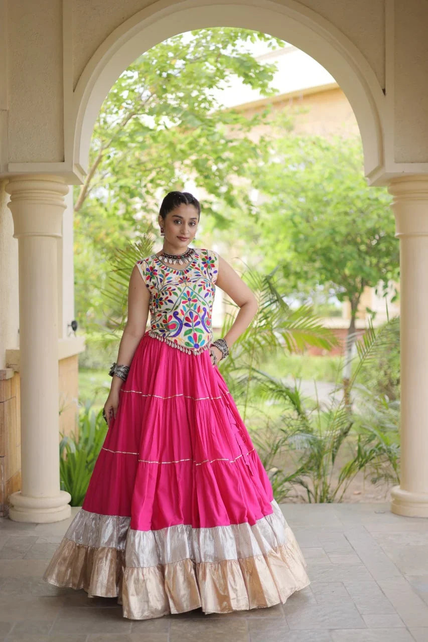 Kutchi Work Lehenga Set for Navratri with Peacock Embroidery | Chicorawear