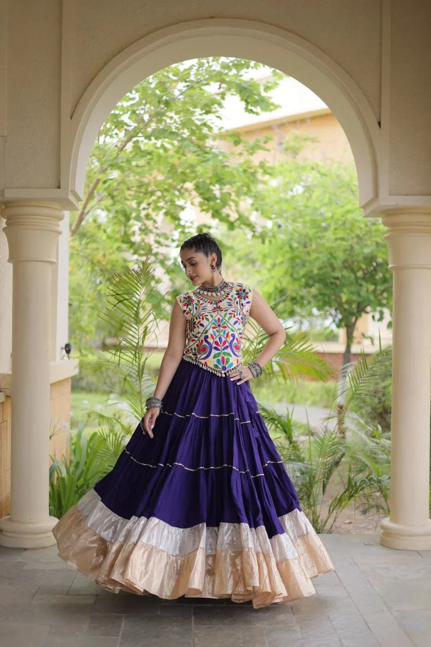Kutchi Work Lehenga Set for Navratri with Peacock Embroidery | Chicorawear