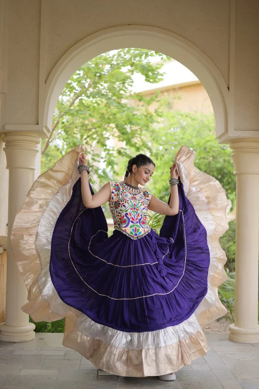 Kutchi Work Lehenga Set for Navratri with Peacock Embroidery | Chicorawear