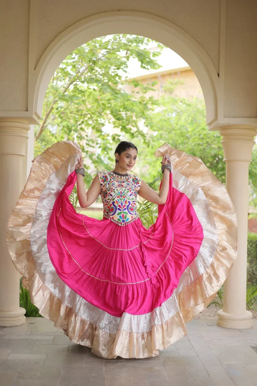 Kutchi Work Lehenga Set for Navratri with Peacock Embroidery | Chicorawear