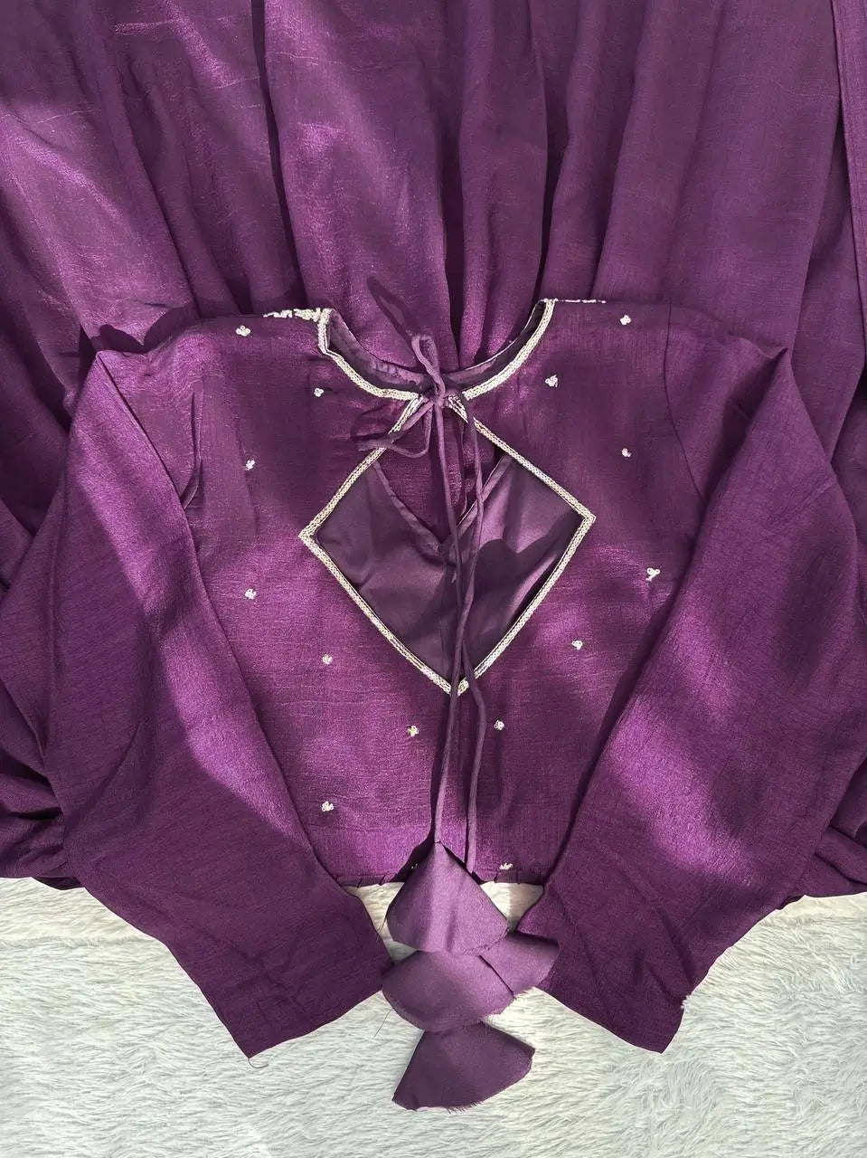 Deep Purple Vichitra Silk Anarkali Suit Set