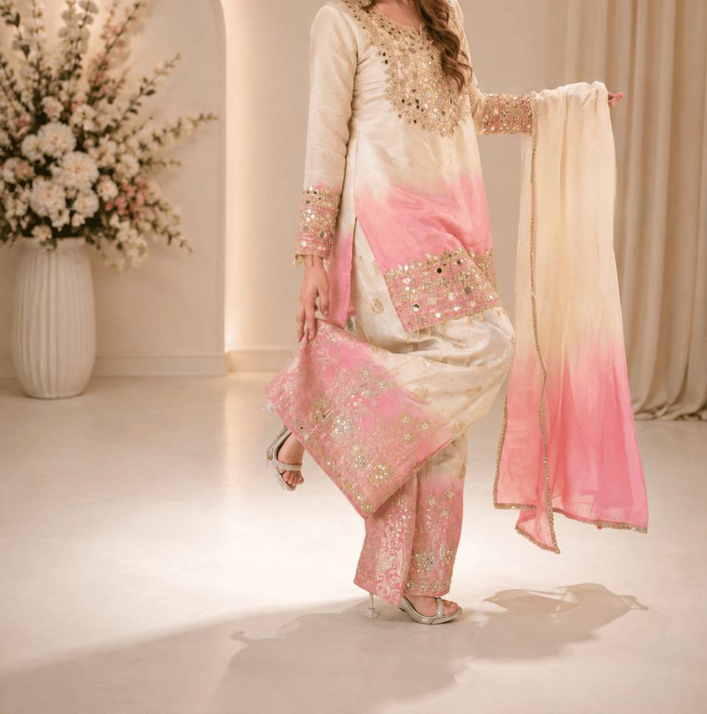 Star Georgette Mirror Work Palazzo Set