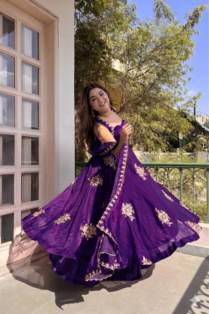 Fendi Satin Sequin Anarkali Set