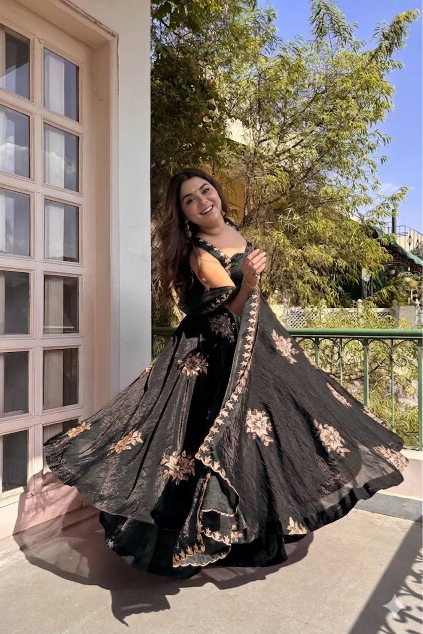Fendi Satin Sequin Anarkali Set