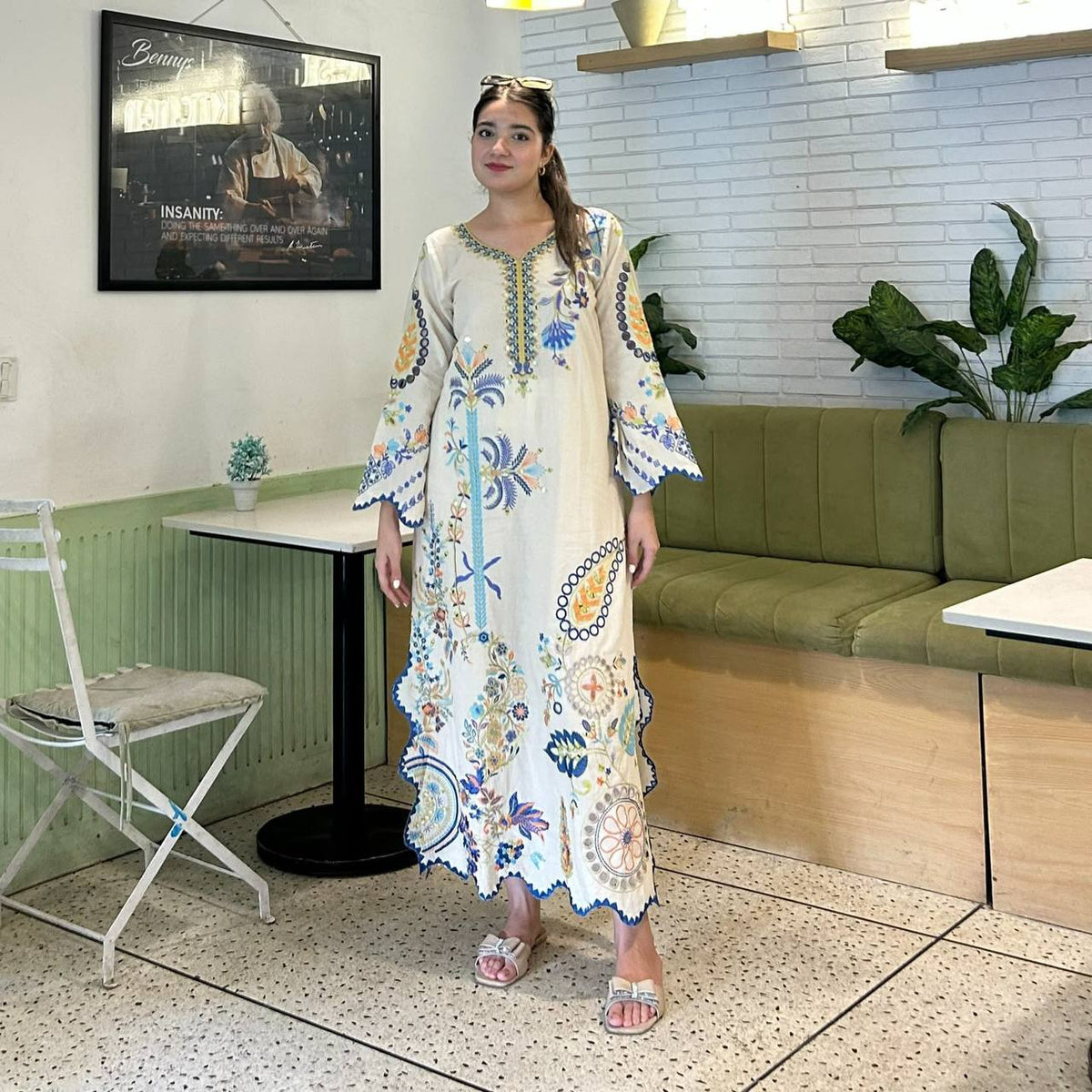 Mirror Work Pakistani Kurti Set