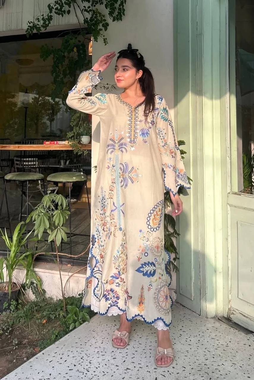 Mirror Work Pakistani Kurti Set