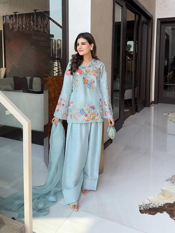 Crape Silk Farsi Salwar Set