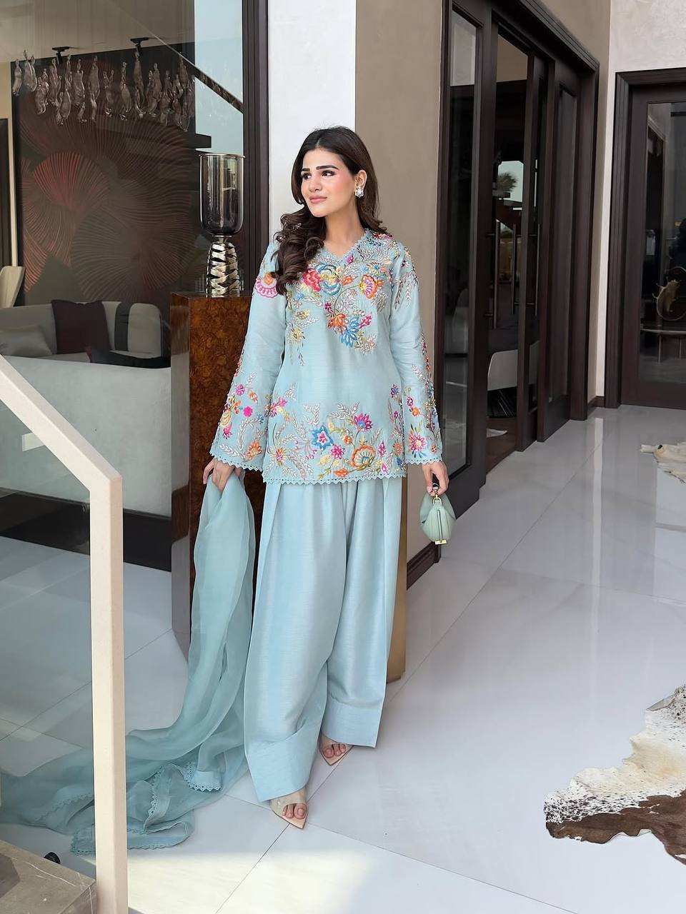Crape Silk Farsi Salwar Set