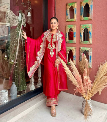 Roman Beads Work Palazzo Set