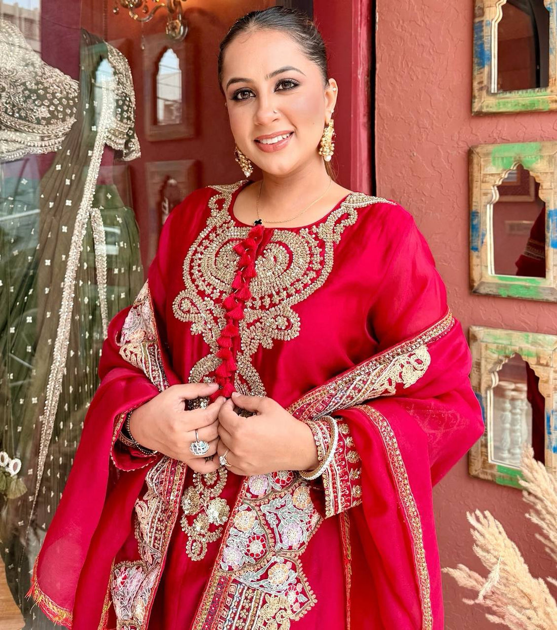Roman Beads Work Palazzo Set