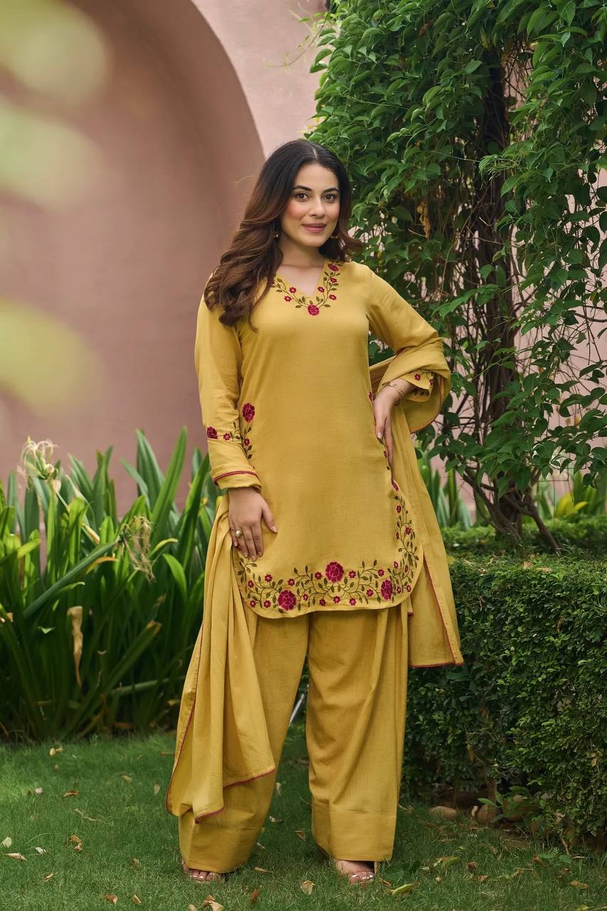 Pistachio Mal Chanderi Farshi Set