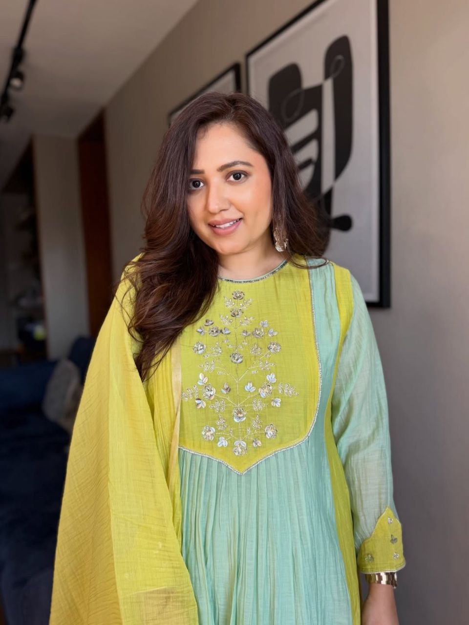 Mul Chanderi Banarasi Anarkali Set