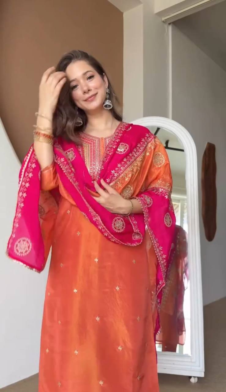 Chinon Embroidered Festive Suit Set
