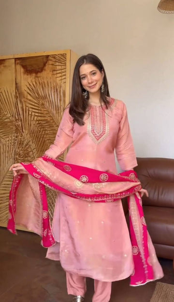 Chinon Embroidered Festive Suit Set