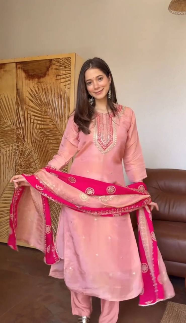 Chinon Embroidered Festive Suit Set