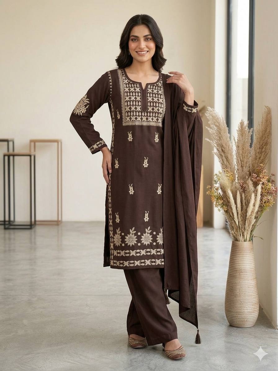 Rayon Chikankari Palazzo Set