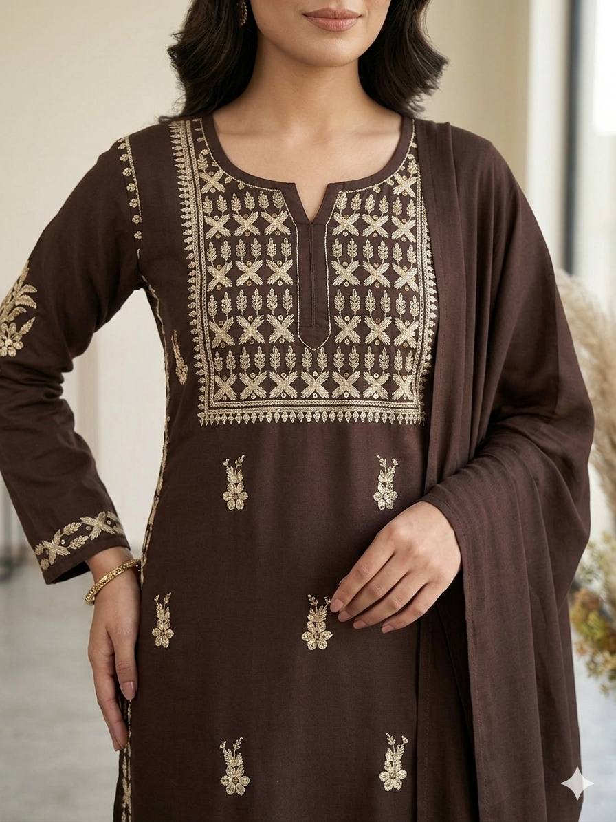 Rayon Chikankari Palazzo Set