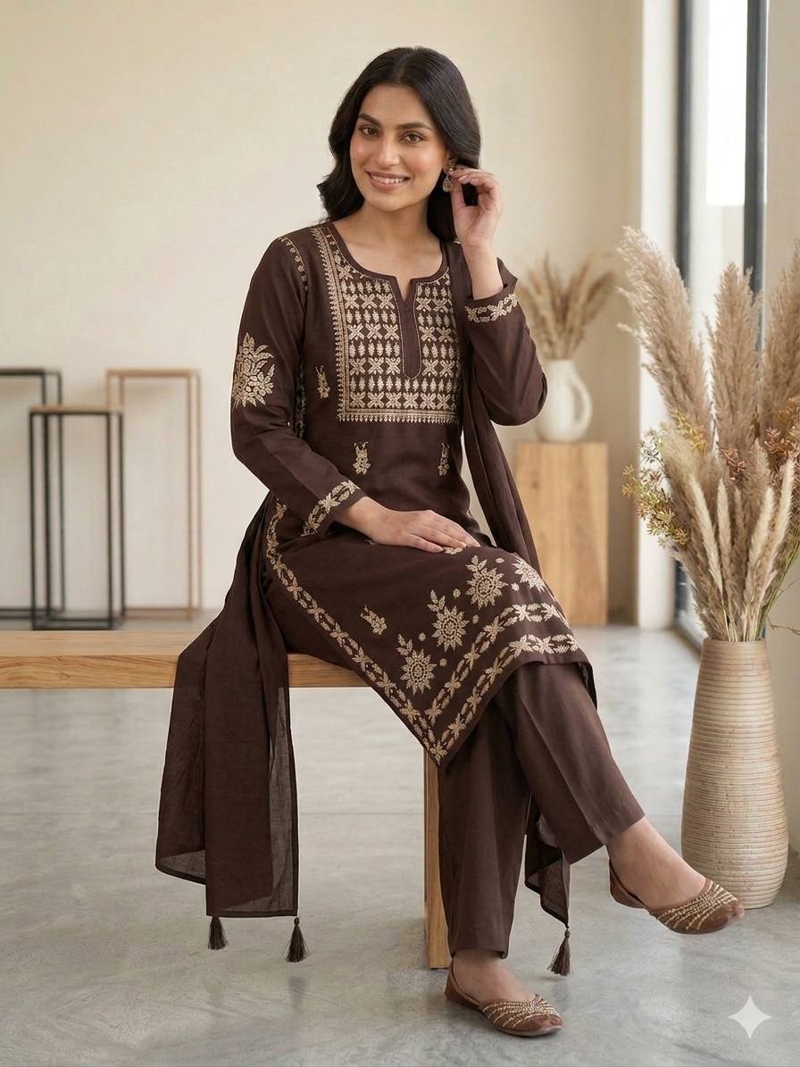 Rayon Chikankari Palazzo Set