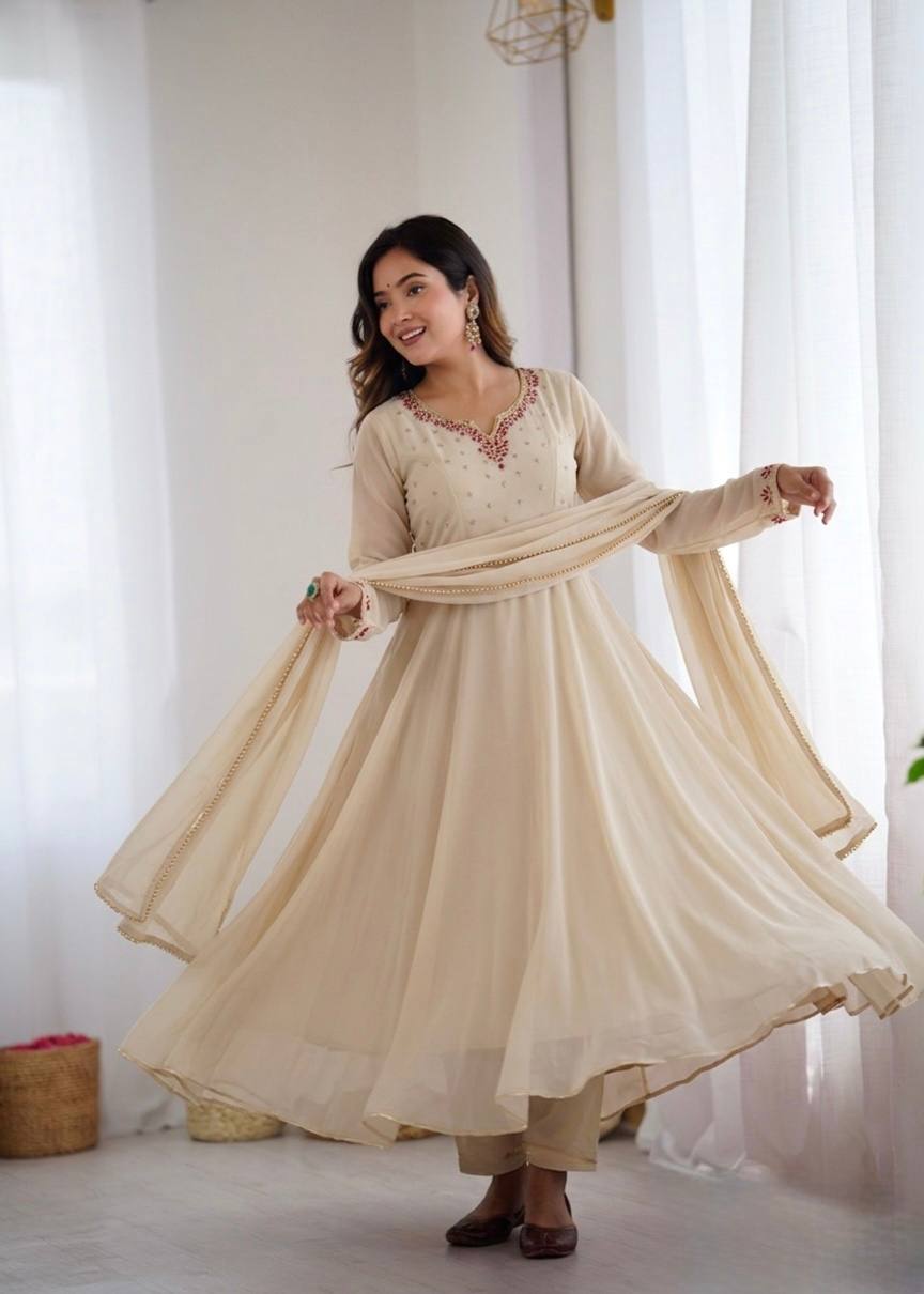 Fox Georgette Handwork Anarkali Set