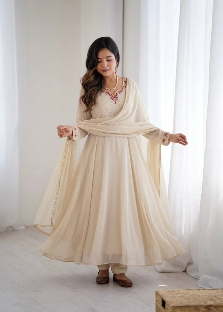 Fox Georgette Handwork Anarkali Set
