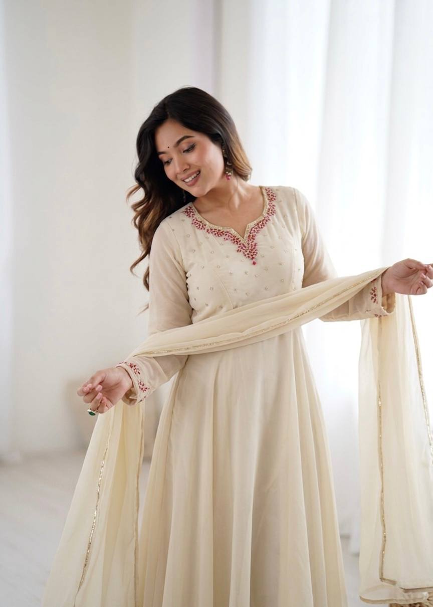 Fox Georgette Handwork Anarkali Set