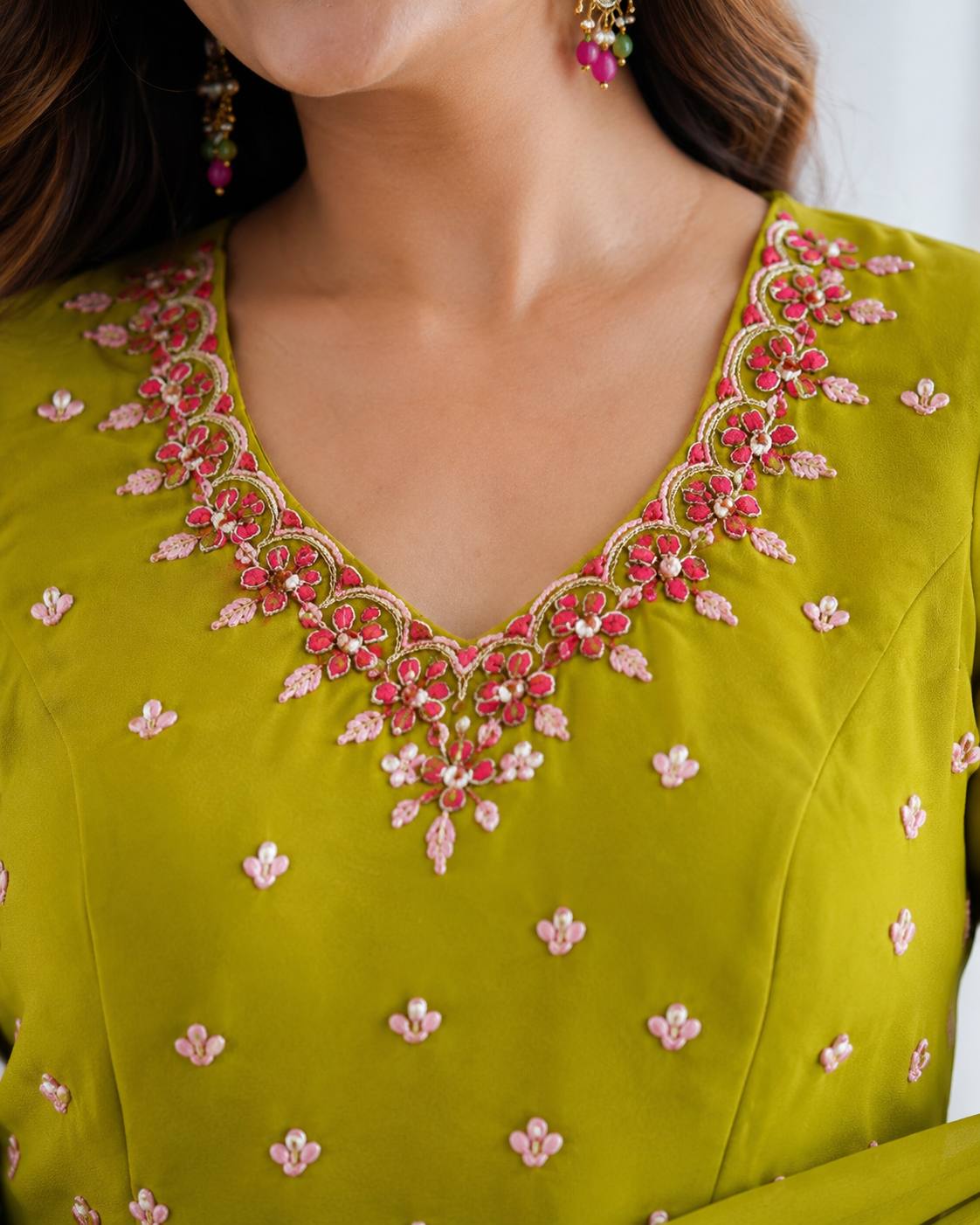 Fox Georgette Handwork Anarkali Set