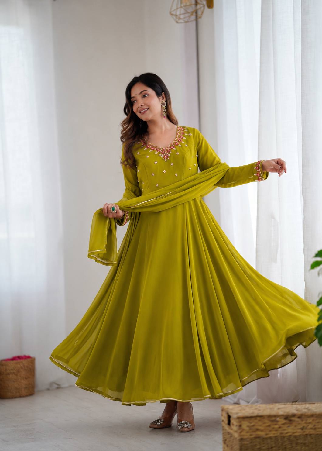 Fox Georgette Handwork Anarkali Set