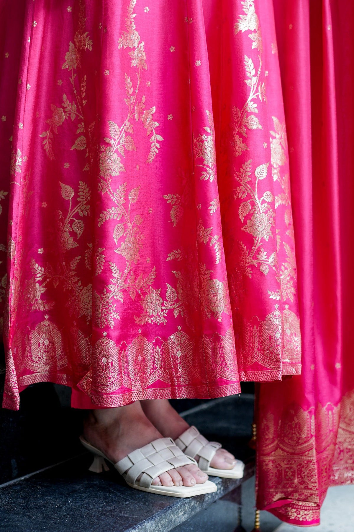 Chanderi Banarasi Anarkali Set