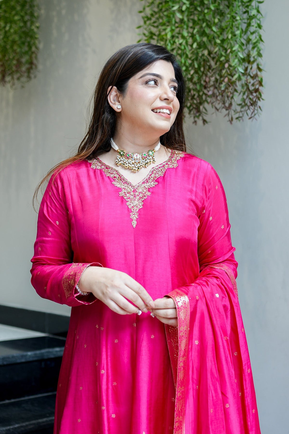 Chanderi Banarasi Anarkali Set