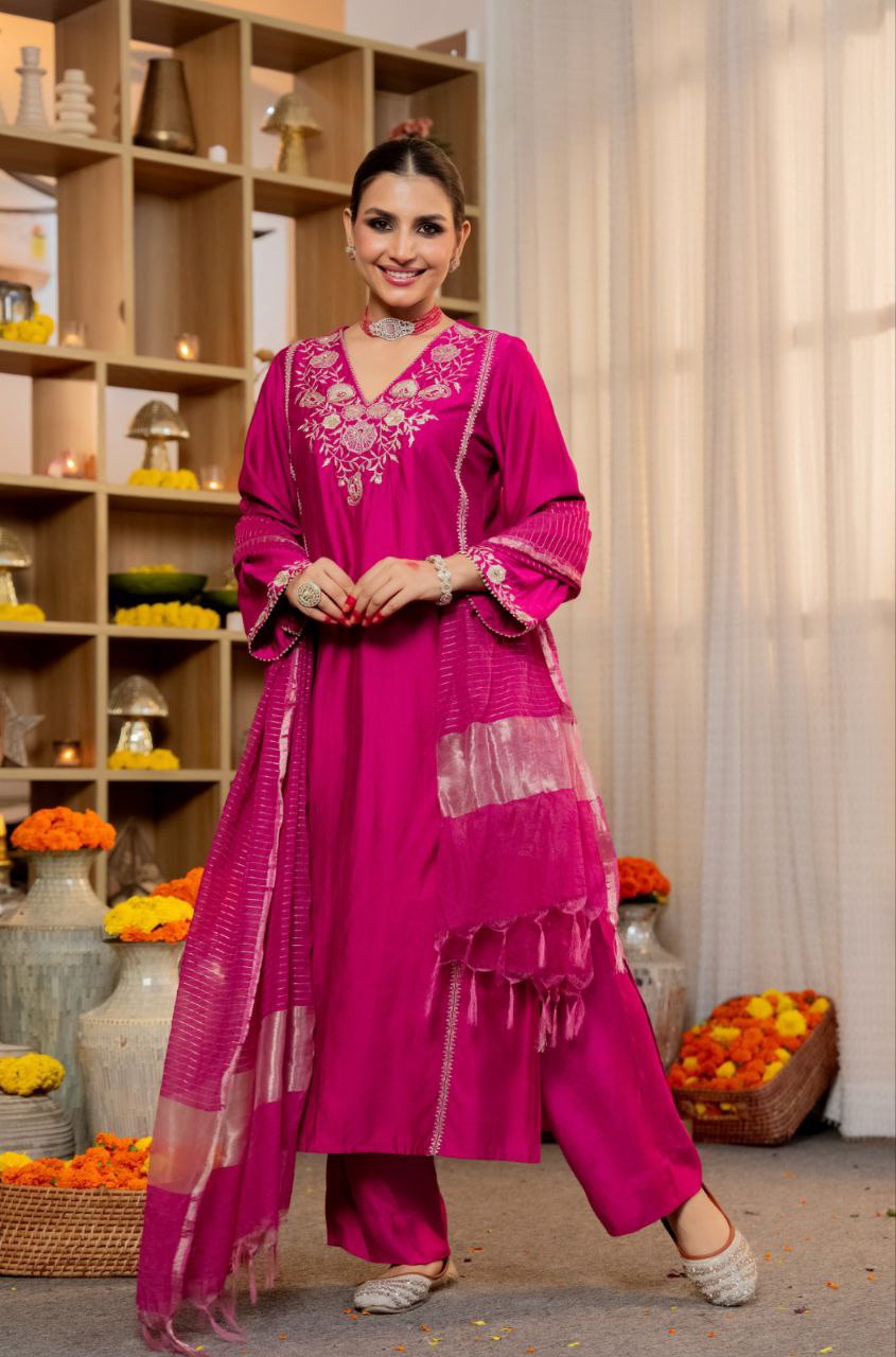 Satori Silk Embroidered Festive Suit Set