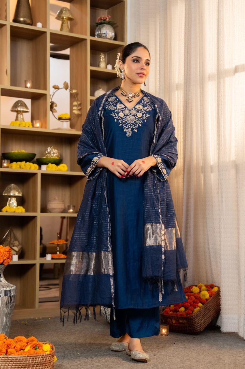Satori Silk Embroidered Festive Suit Set