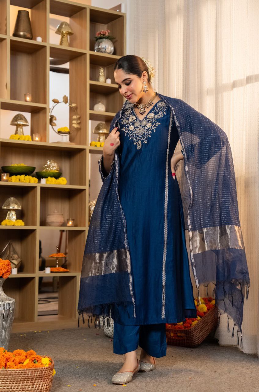 Satori Silk Embroidered Festive Suit Set