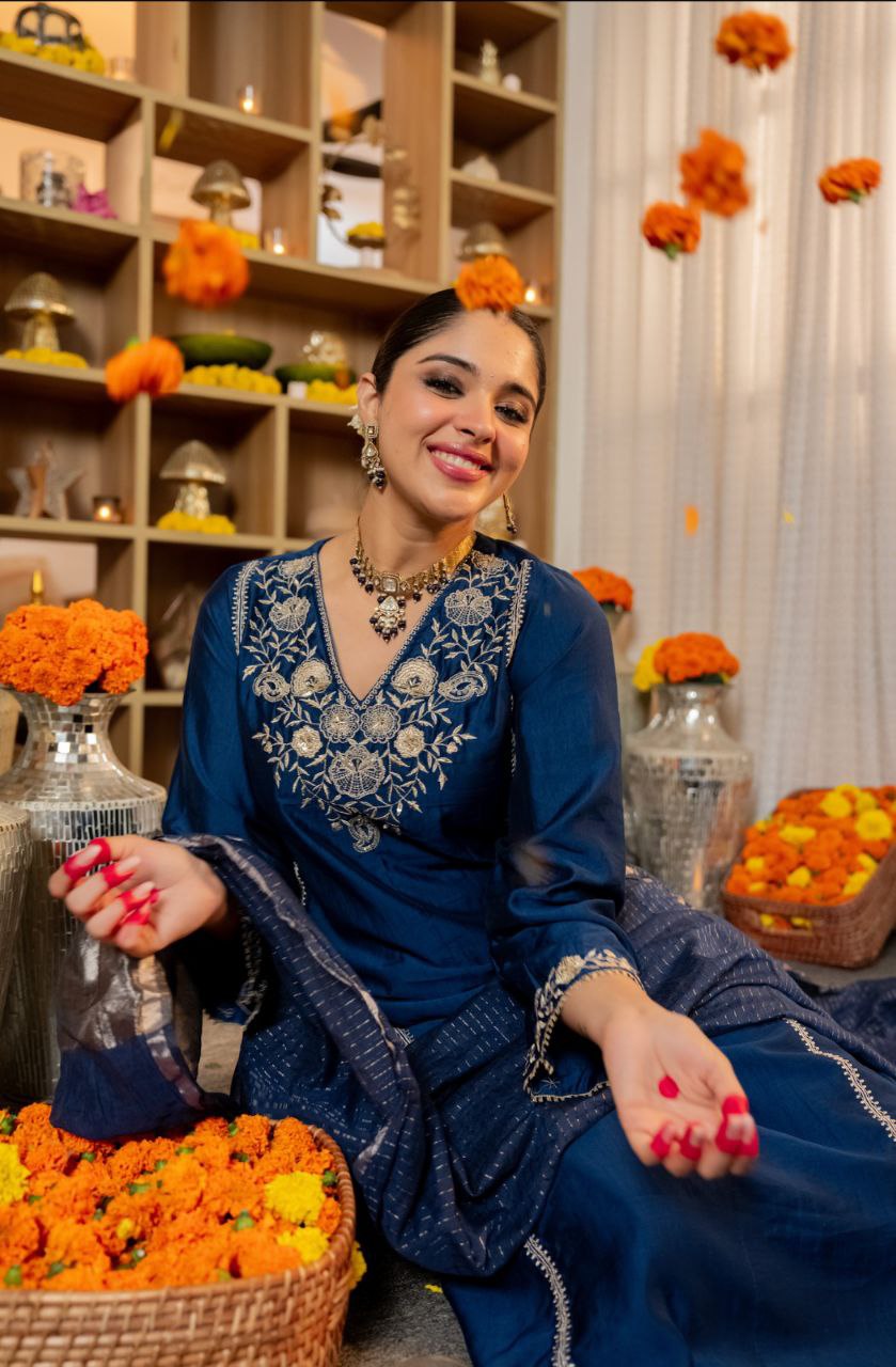 Satori Silk Embroidered Festive Suit Set