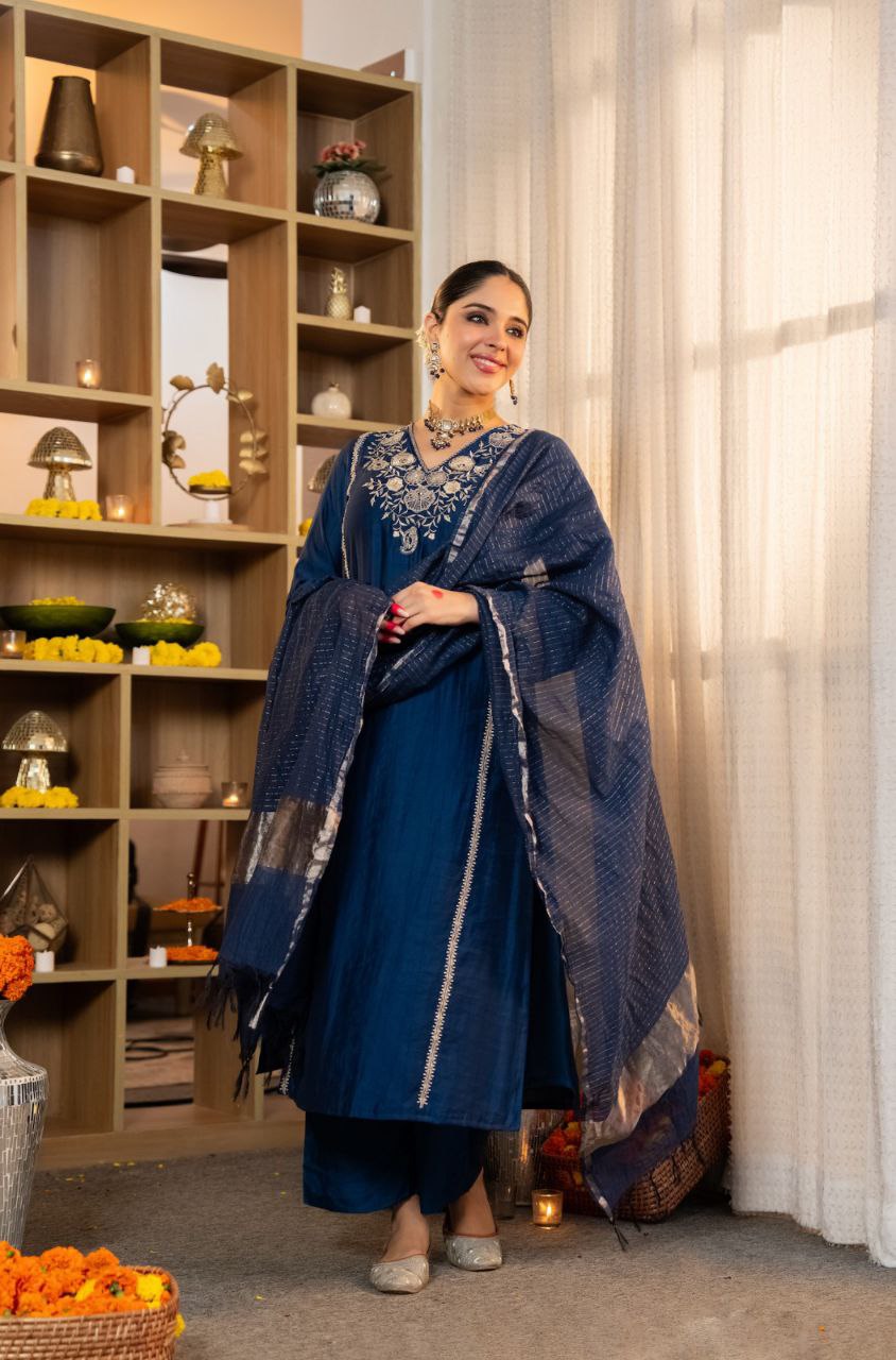 Satori Silk Embroidered Festive Suit Set