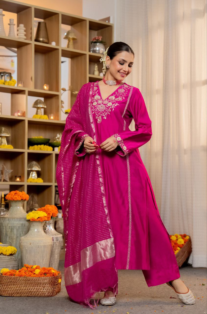 Satori Silk Embroidered Festive Suit Set