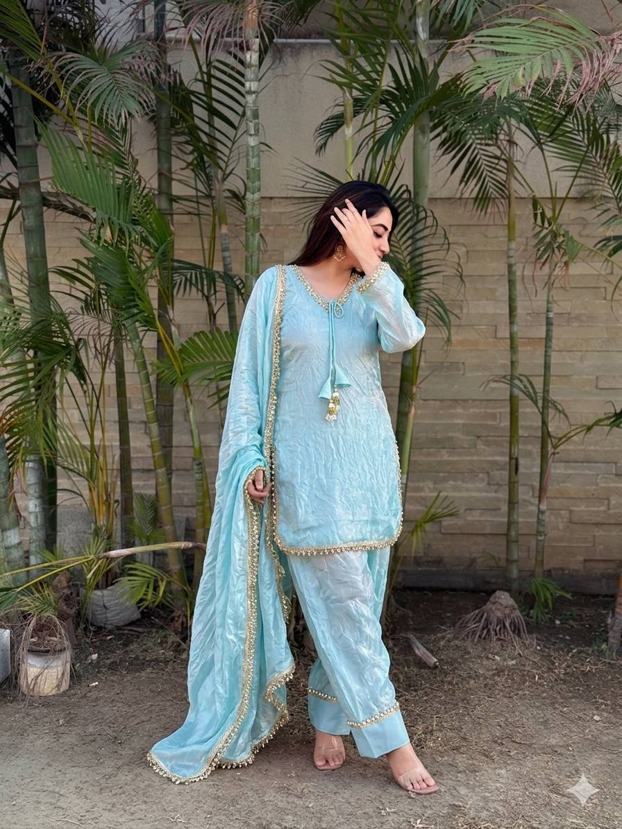 Fendi Satin Farsi Salwar Set